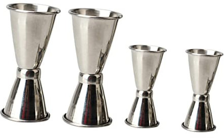 BESTonZON 4stücke Messbecher Aus Edelstahl Doppel-kopf Unzenbecher Becher Für Barkeeper Und Weinmessgerät Zum Abmessen Von Getränkezutaten