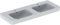 Geberit Renova Plan, Doppelwaschtisch, 130x48 cm, 1 Hahnloch, mit Überlauf, 501710, 501.710.00.1, Farbe: Weiß