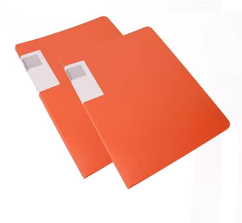 Ordner, Dokumenten-Organizer, schützende Aktenaufbewahrung, 2 Stück A3-Projekt-Anzeigemappen, Sichtbuch mit 20 transparenten Taschen, Präsentationsmappen/Rosa (Color : Orange)