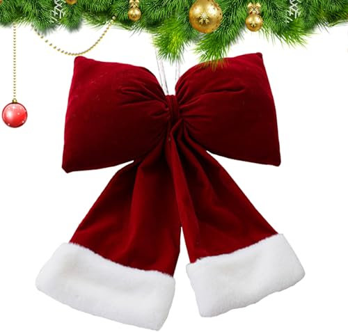 Grande Fiocco Rosso - Morbido Ornamento per Albero di Natale, Fiocchi Decorativi per Casa, Puntale, San Valentino, Compleanno, Negozio, Famiglia, Matrimonio