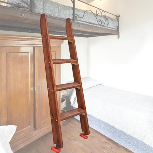 Scaletta per Letto a Castello Scaletta per Letto a Castello Scaletta per Letto a Castello in Legno, Scaletta per Letto a Castello Doppia da Terra con Poggiapiedi in Gomma Antiscivolo (Size :