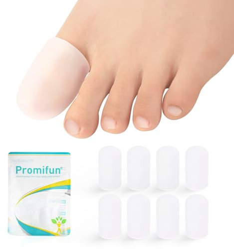 Promifun proteggi dita piedi Toe Cap - 4 paia protezioni per le dita dei piedi distanziatori dita piedi, ideali per unghie dei piedi mancanti o incarnite, calli, vesciche, dita a martello(4L)