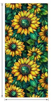 Sichtschutzfolie Fenster Gelbe Sonnenblume Sonnenschutzfolie Fenster,Sichtschutz Fensterfolie,Durchsichtig Thermofolie Fenster Gegen Hitze,Milchglasfolie Statisch Haftend