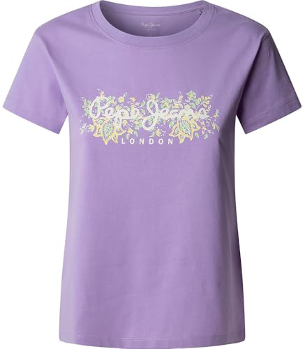 Pepe Jeans Camiseta AVA para Mujer, Morado (Lila), S