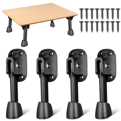 HOMSFOU 4 Stück Klappbare Tischbeine Aus Eisen 5.31 Zoll Schwerlast Möbelbeine Für Esstisch Büro Couchtisch Und Outdoor Schwarz