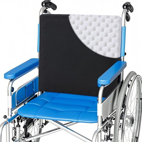 MABOZOO Wheelchair Back Cushion, 18x17x2.4 Lumbar Support Pillow for Wheelchair Removable Washable Provide Support Relieve Pain