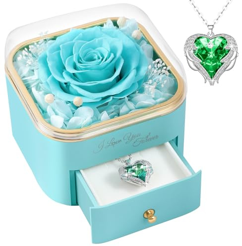 Rosa Stabilizzata Eterna, Vera Rosa Eterna con Collana Regali per Lei, Festa Della Mamma Idee Regalo, Ti Amo per Sempre Regalo, Idee Regalo Donna, Regalo Anniversario Matrimonio