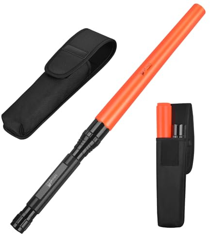 UltraFire Torcia a LED da 18 pollici, con fondina, 1300 lumen, 3 modalità con lampeggiante rosso, per parcheggio, vigili del fuoco, aeroporto, edilizia, WF-501D