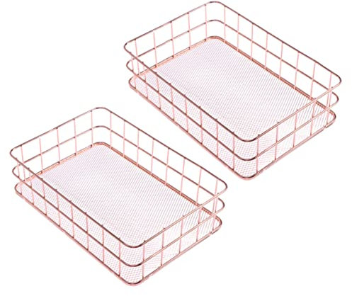 TIDTALEO 2stücke Eisen Korb Für Gästehandtücher Und Servietten Eleganter Napkin Holder Für Badezimmer Und Küche Dekorativer Organizer Für Kleine Gegenstände Rosegold