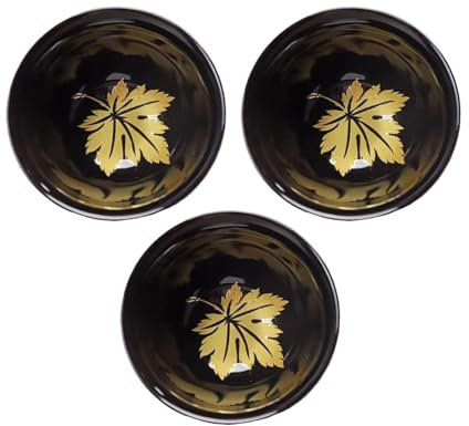 MYRDBT Tazza da tè in Ceramica Cinese, Tazza da tè Jianzhan, Piccola Ciotola Nera in Ceramica Tenmoku, Realizzata a Mano, Colore Oro, Tazza da Maestro Cinese di Kung Fu, per Madre, Padre, Amici (D)