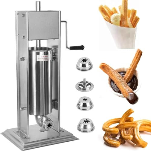 Churro Maker Kit | Stainless Steel Manual & Automatic Churros Machine | Vertical Sausage Stuffer | Ideal for Latin Treats & Doughnuts | 5L, 7L, 10L, 15L Options Available