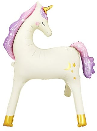 DazzJoy 3D Einhorn Luftballon Geburtstagsdeko Kinder, XXL Einhorn Ballon Mädchen, Luftballon Einhorn Stehend, Einhorn Deko Kindergeburtstag, Einhorn Folienballon Party Deko