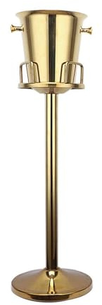 Gold Stainless Steel Ice Bucket with Stand, 5L Champagne Wine Cooler for Party Wedding Bar KTV, Portable Detachable Ice Cube Container