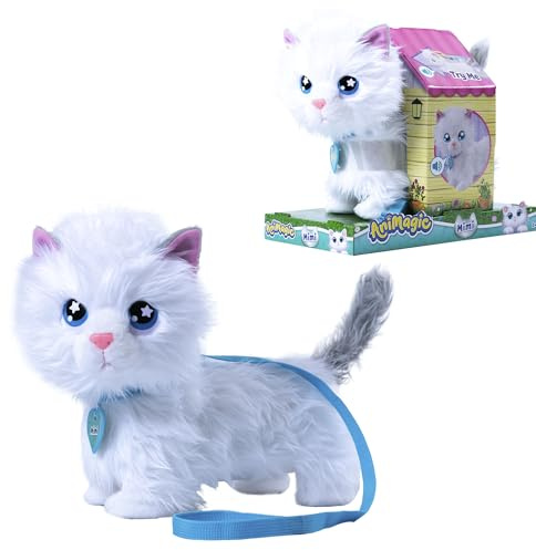 Bizak Animagic Mimi Mimitos, Peluche Interactivo, + 2 Años, Adorable y Divertida Gatita, Muy Suave, Camina, Maúlla y Mueve la Cola (64550196)