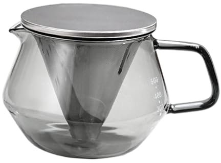 LOVIVER Cafetera de Vertido con Filtro Y Mango, Ideal para Uso en Casa Y Oficina, 500ml, Individual