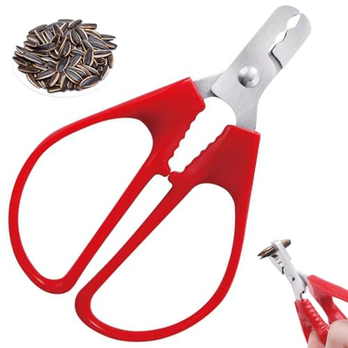 Red Pistachio Sheller & Nut Cracker Tool - Premium Stainless Steel Peeling Pliers for Easy Shell Removal - Convenient Hard Case Included - Specialty Kitchen Gadget