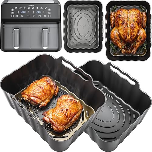 Keplin 9L Silicone Liners | 2.5mm Thick, Convex Base, Non-Stick & Dishwasher Safe | 2PCS Reusable 9L Air Fryer Liners | Keplin 9L Silicone Liners | by iStock Ltd