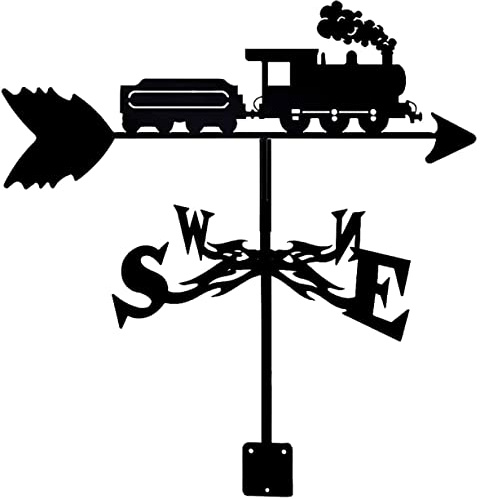 Girouette Flèche Caniche Train Support de Toit avec Revêtement Antirouille Girouette en Acier Inoxydable pour Patio Cour Ornement Décoration Facile à Assembler, Train