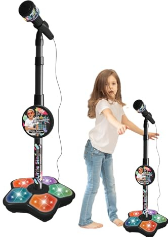 Microphone Karaoke - Stand de Hauteur réglable, Chantant | Smart Connection Music Playset, éclairer Le Jouet de Divertissement, équipement de Performance de scène, Activité Amusante de f