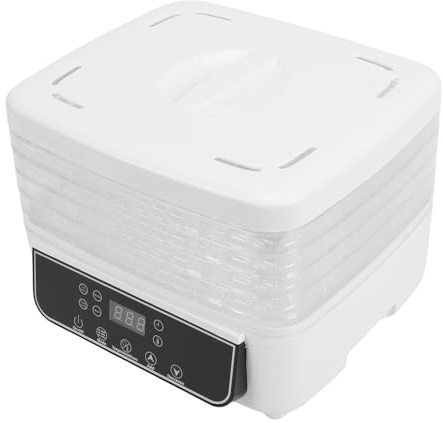 Annadue Déshydrateur Alimentaire, Lyophilisateur électrique à 5 Plateaux avec Minuterie Numérique, Flux D'air à 360 °, Contrôle de la Température, Opération Facile, pour Fruits (Prise UE 220V)