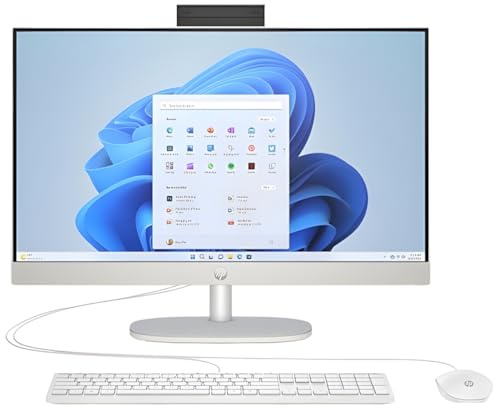 HP 24” All-in-One Desktop PC | Intel® Core™ i3-N300 Processor | 8 GB RAM | 512 GB SSD | Intel UHD Graphics | FHD Display | Windows 11 Home | Dual Speakers | Shell White | 27-cr0058na