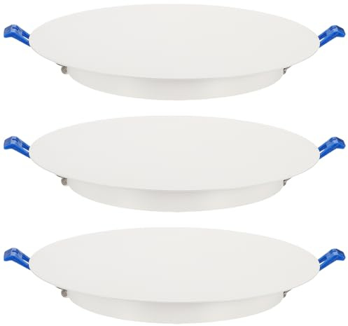 sourcing map 3Pcs 250mm/9.8 Ceiling Cover Plate, Access Panel for 7.7-9.4 | Downlight Hole Speaker Wall Hole Spring-Lock Decorative Steel Trim Cap Ceiling or Drywall Openings, Round ,Matte White