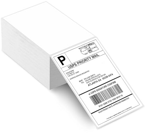 Brysalis 500 Pièces Etiquettes Autocollantes, Papier Thermique(4 x 6) | Etiquette Thermique, Étiquettes Thermiques Autocollantes pour l'Adresse, Etiquettes Thermiques pour Imprimante d'Étiquettes