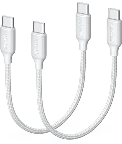 RAVIAD Cable USB C Carga Rapida 100W [2Pack 50CM] Cable USB C a USB C PD3.0 | 5A Cable Tipo C QC3.0 Nylon Cable Carga Rapida Tipo C para iPhone 16 15 Pro Max SamsungGalaxy S24S23 MacBook Pad GooglePixel