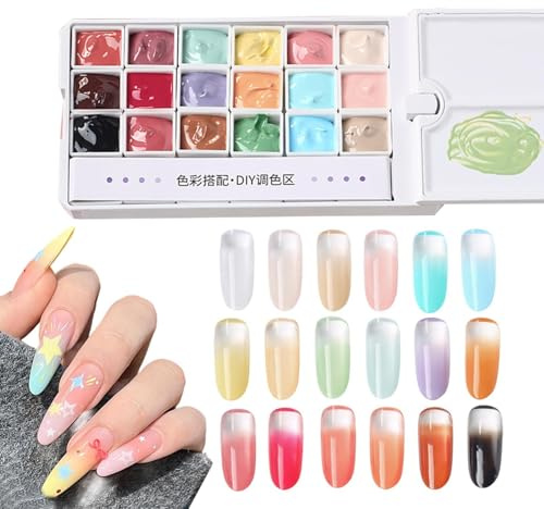 Gel per unghie, 18 colori di vernice per manicure a gradiente solido - di colori per unghie in gel - Formula a lunga durata per donne ragazze professionisti salone di casa