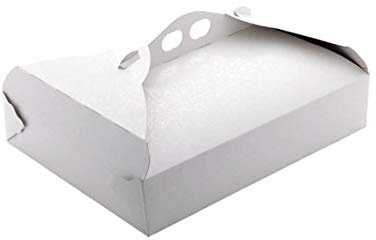 25 pz Porta Paste cm. 21 x 29 h. 5,5 Tortine per alimenti Scatole in Cartone Trasportare Dolci torte pasticceria, pastine, salatini rettangolare cm. take away 21x29