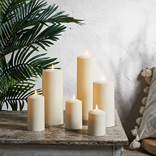Lights4fun 6er Set TruGlow® Kerzen für Außen mit warmweißer LED Flamme und Timer