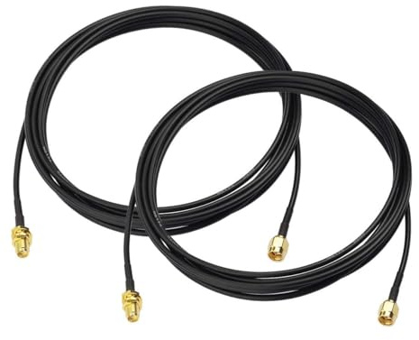 Bingfu SMA Kabel 3 m SMA Stecker auf Buchse RG174 Koaxialkabel 2 Stück | Antennenverlängerungskabel mit Schottmontage für 5G 4G LTE Router, Gateway, Modem und Mobilfunkempfänger