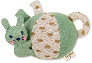 Sterntaler Babyball/Aktivball; nachhaltige Stay True to Nature-Serie, Hase Kinni, Bio-Baumwolle, Grün - Beige