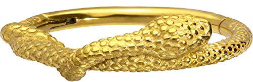 PIERCINGLINE Segmentring Clicker Chirurgenstahl SCHLANGE Piercing Ohr Helix Nase Septum Goldfarben 8 mm