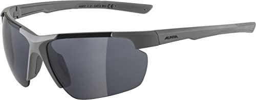 ALPINA DEFEY HR - Verspiegelte und Bruchsichere Sport- & Fahrradbrille Mit 100% UV-Schutz Für Erwachsene, moon-grey matt