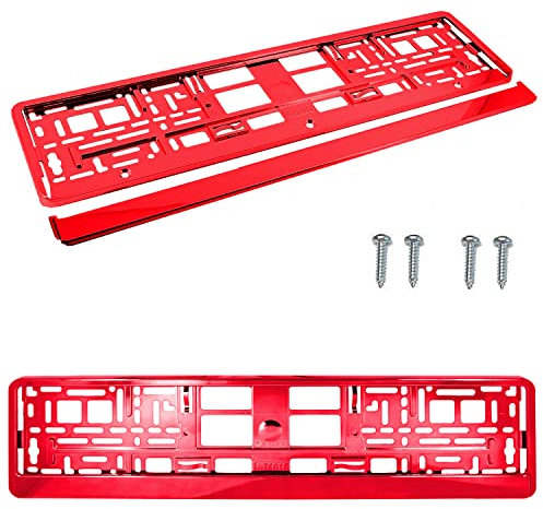 PAIR (2PCS) RED Car Registration License Number Plate Surround Holder Frame Surround