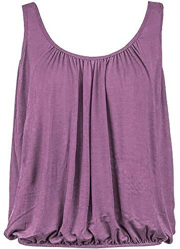 Love My Fashions® Women’s Vest Top Sleeveless Round Scoop Neck Tank Bubble Hem Straps Summer Vest Tops for Women UK Lilac