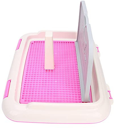 AOZU Trainingstoilette, Hundetoilette, Mesh, tragbar, abnehmbar, für Katzen, mit simulierter Wand, für Rüden, für kleine Hunde(Rosa)