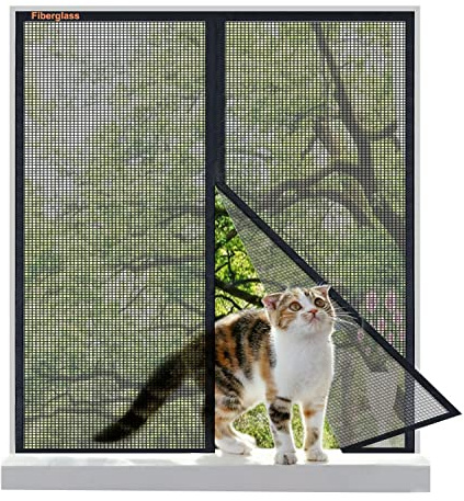 Risareyi Magnetiskt Myggnät Fönster av Glasfiber 85x120cm, Svart