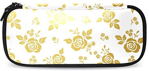 Goldleaf Digital Rose Pattern Pencil Case Big Capacity Pen Marker Holder Pouch Box Organizer Bag Makeup Bag for School Office Adult Girl Boy