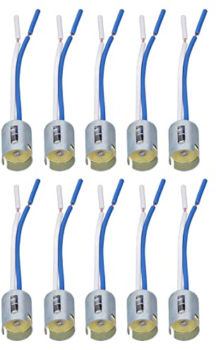 Akozon 10 STÜCKE 1156 Lampenfassungen LED-Blinkerhalter mit 3,5-Zoll-Kabelbaum, DC 12 V, Flexibel, Rostfrei, Hitzebeständig, Metall, Gummi