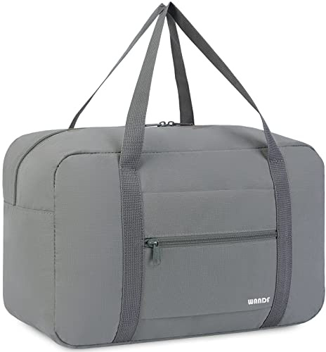 WANDF for New Ryanair Cabin Bags 40x30x20 Underseat Travel Bag Carry On Hand Luggage Water-Resistant Holdall Overnight Weekend Bag for Women Men (Grey)