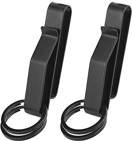 UIInosoo Gürtel-Schlüsselhalter, 2 Stück Gürtelschlüsselclip, Edelstahl, taktische Gürtelschlaufe, für Polizei-Handschellen und Feuerwehrkräfte, passend für max. 5.7 cm Gürtel