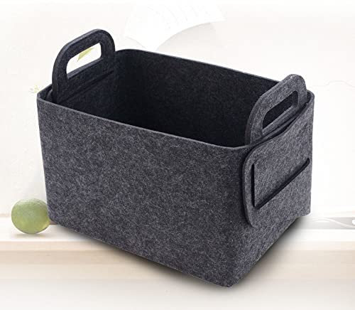 Feuerholzkorb Rattan Weide Jute Kaminholzkorb Filz Grau Feuerholzkorb Zeitungshalter Spielzeug Einkaufsartikel,40x25x28cm