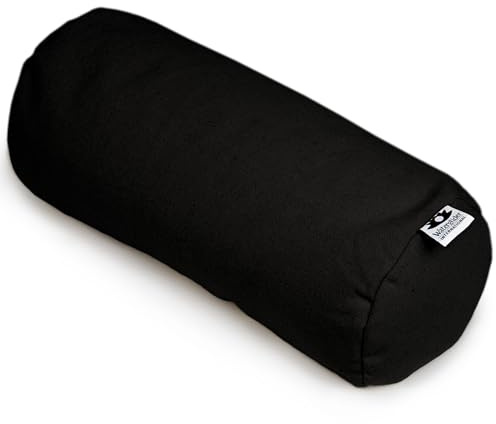 Waterglider International, Buckwheat Neck Bolster, Husk Cervical Sleep Roll, Great for use as Body Pillow or in Your Yoga Practice (Black)