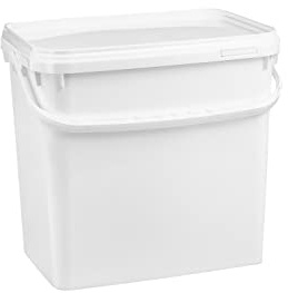 Nipter Eimer mit Deckel 10l, weiß, 10,6 Liter Eimer rechteckig, lebensmittelcht, 3 Stück