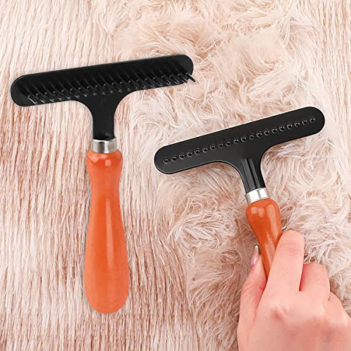 Maylanny Carpet Rake,Portable Rug Groomer Rake, Carpet Fluffy Corrector, Capet Cleaner Rake, Carpet Rake for Matted Carpet Shag Rug Rake(11 X 15 CM,1 PCS)