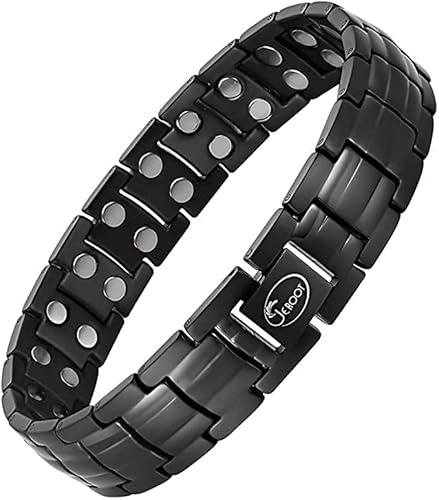 JEROOT Magnetarmband,Reines Titan-Power Herren Magnetische Armbänder für Verschluss Armband Magnet Herren Gesundheit Magnetarmband Energetix(3500 gauss)