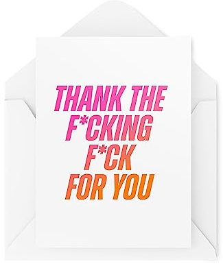 Tongue in Peach Dankeskarten - Thank the f*cking f*ck for you - Lustige Dankeskarten - Sweary Cards - Karten für Freunde - CBH1761