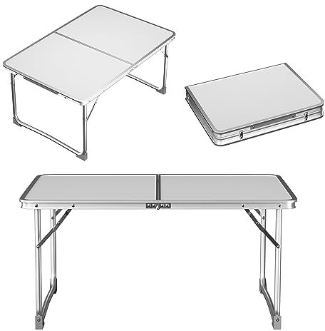 Laptoptisch Betttablett, Laptop Betttisch Klappbar Tragbar, Lesetisch, Frühstücksbrett, NotebookTisch, Getränkehalter, Büchertablett, für Wohnzimmer Büro, 60 x 40 x 26 cm, weiß